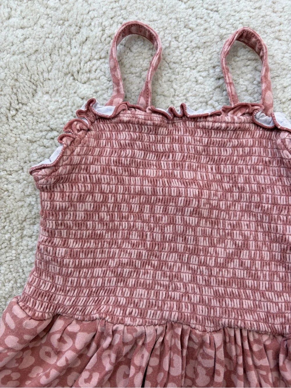 Little Sleepies Play Size 3T Desert Leopard Smocked Bamboo Dress Lion King